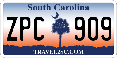 SC license plate ZPC909