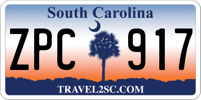SC license plate ZPC917