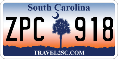 SC license plate ZPC918