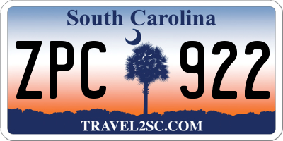 SC license plate ZPC922