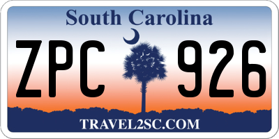 SC license plate ZPC926