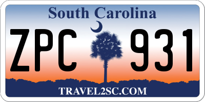 SC license plate ZPC931