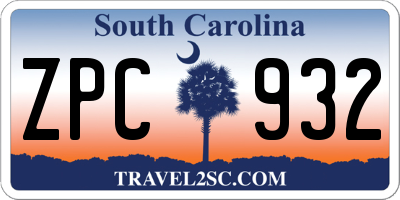 SC license plate ZPC932