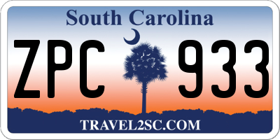 SC license plate ZPC933