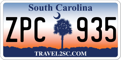 SC license plate ZPC935