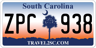SC license plate ZPC938