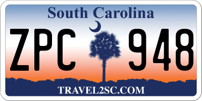 SC license plate ZPC948