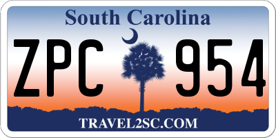 SC license plate ZPC954