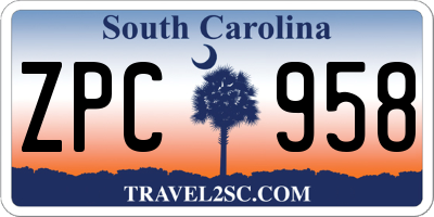 SC license plate ZPC958