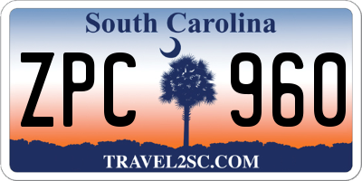 SC license plate ZPC960