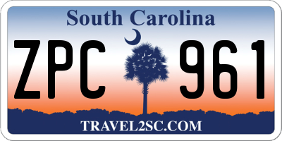 SC license plate ZPC961
