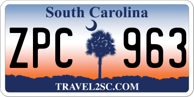SC license plate ZPC963