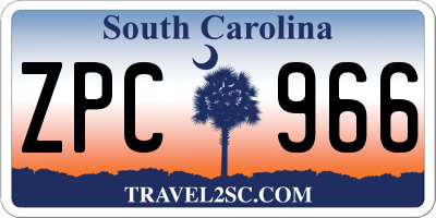 SC license plate ZPC966