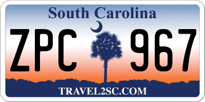 SC license plate ZPC967