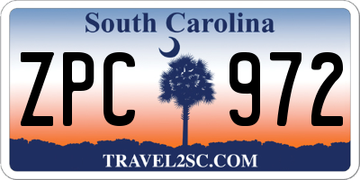 SC license plate ZPC972