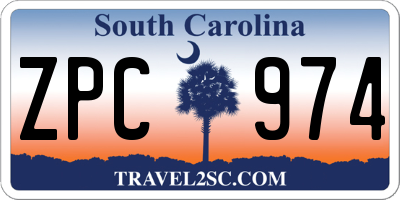 SC license plate ZPC974