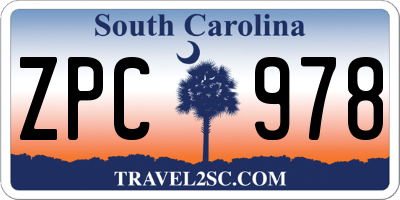 SC license plate ZPC978
