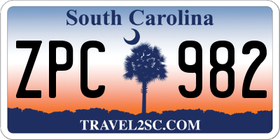 SC license plate ZPC982