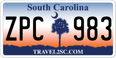 SC license plate ZPC983