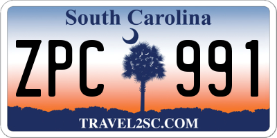 SC license plate ZPC991