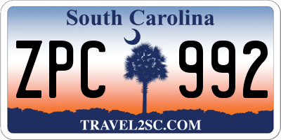 SC license plate ZPC992