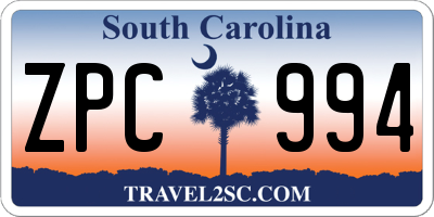 SC license plate ZPC994