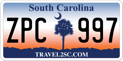 SC license plate ZPC997