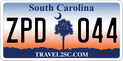 SC license plate ZPD044
