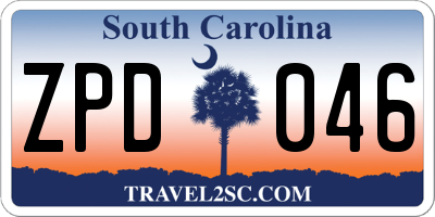SC license plate ZPD046