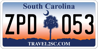 SC license plate ZPD053