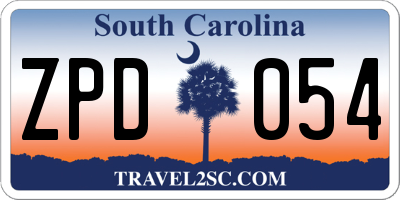SC license plate ZPD054
