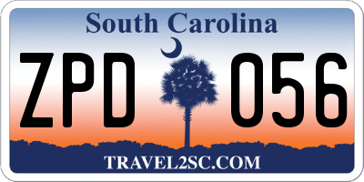 SC license plate ZPD056