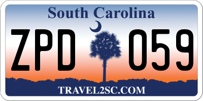 SC license plate ZPD059