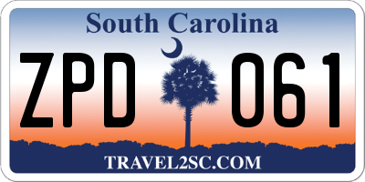 SC license plate ZPD061