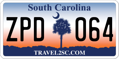 SC license plate ZPD064