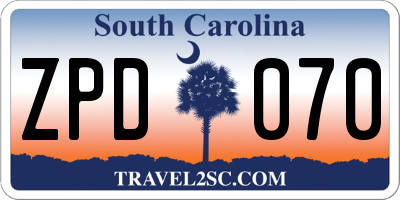 SC license plate ZPD070