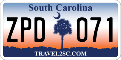SC license plate ZPD071