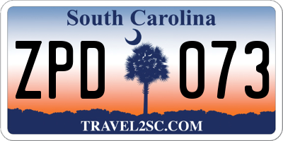 SC license plate ZPD073