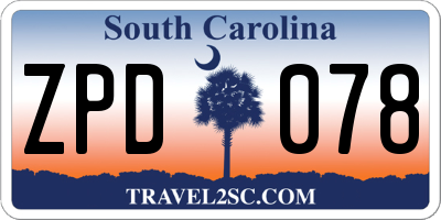 SC license plate ZPD078