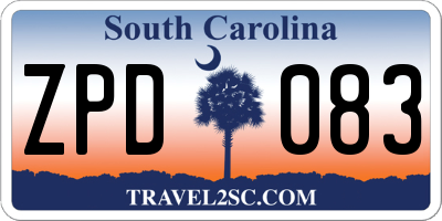 SC license plate ZPD083