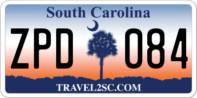 SC license plate ZPD084