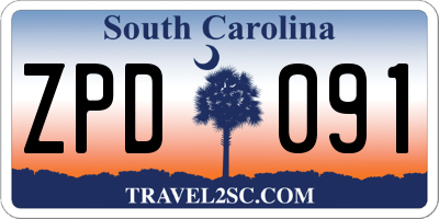SC license plate ZPD091