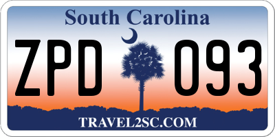 SC license plate ZPD093