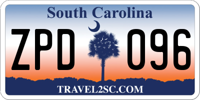 SC license plate ZPD096