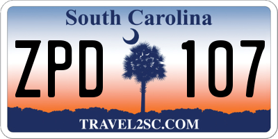 SC license plate ZPD107