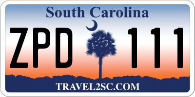 SC license plate ZPD111
