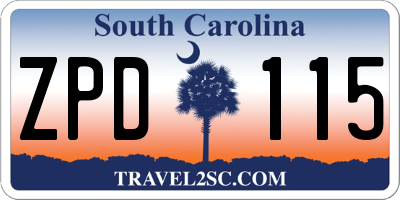SC license plate ZPD115