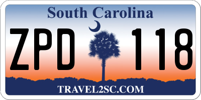 SC license plate ZPD118