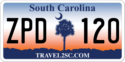 SC license plate ZPD120