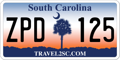 SC license plate ZPD125